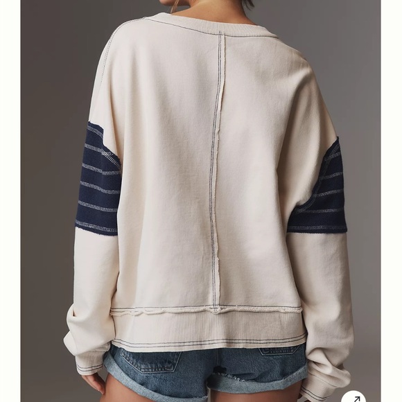 Anthropologie Pilcro Star Patch Oversized Sweatshirt XS - Picture 3 of 9